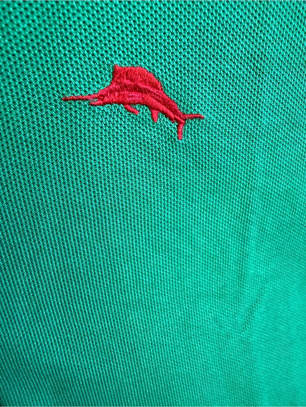 EUCTommy Bahama Bright Green Polo with Subtle Coral Logo - Picture 4 of 5